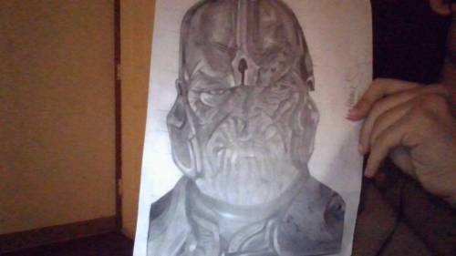 Guys im 15 and a pro artist. here is my drawing of thanos!!!

i am almost done drawing a tick toke