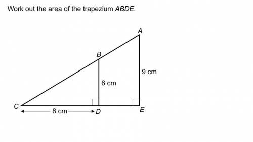Work out the area of trapezium ABDE