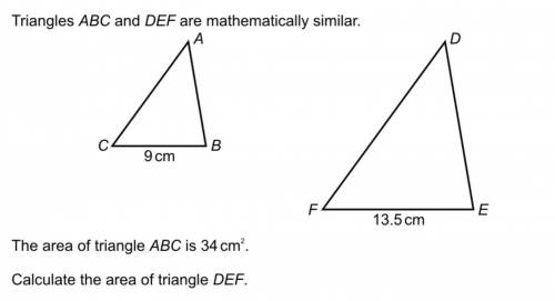 What is the area of triangle DEF