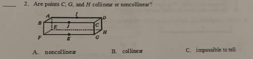 Are points C, G, and H collinear or noncollinear?