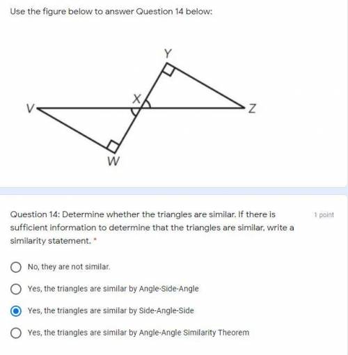 Determine whether the triangles are similar