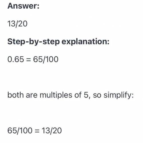What is 0.65 as a fraction or mixed number in simplest form?