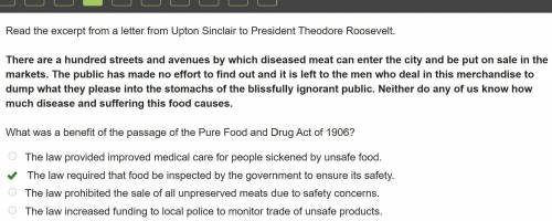 What was a benefit of the passage of the Pure Food and Drug Act of 1906?