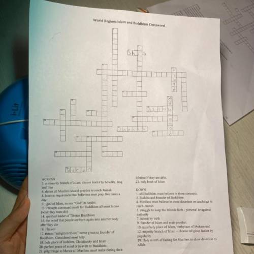 Puzzle maker World religions Islam and buddhism crossword