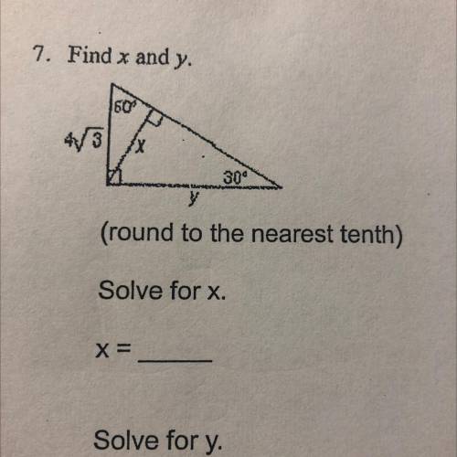 Help please I need to find x and y