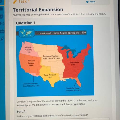 Territorial Expansion

Analyze the map showing the territorial expansion of the United States duri