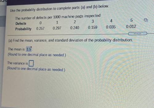 Find the mean variance and standard deviation of probability distribution
