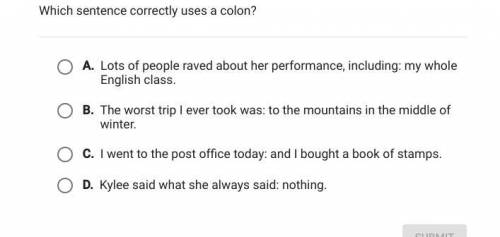 Which sentence correctly uses a colon?