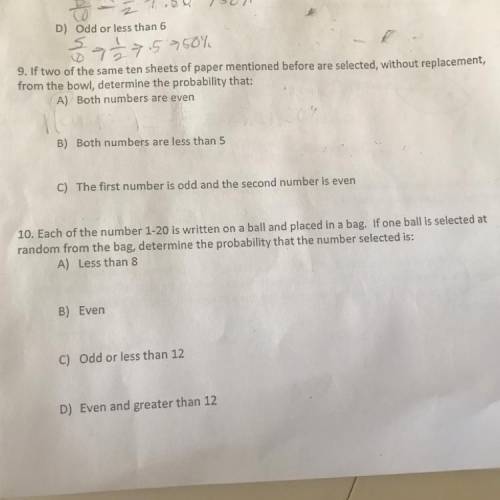 Can i have help with 9 and 10 please?
