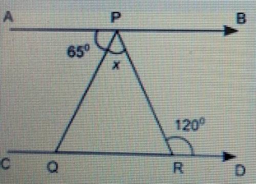 Part A: What is the measure of angle x? Show your work(5 points) Part B: Explain how you found the
