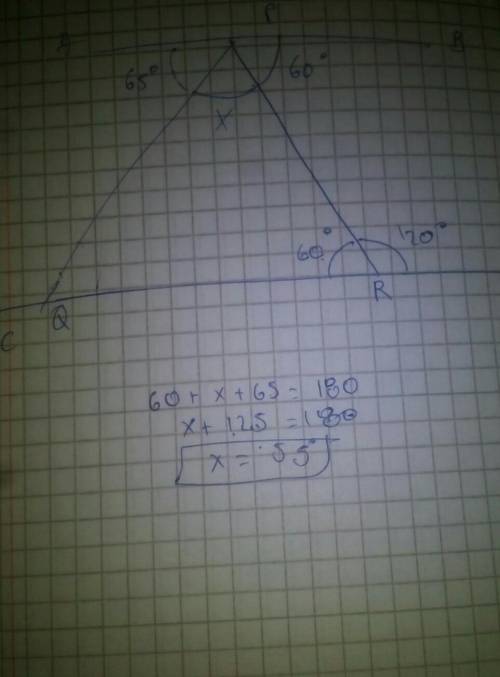 Part A: What is the measure of angle x? Show your work(5 points) Part B: Explain how you found the m