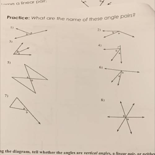 What are the name of these angle pairs?
