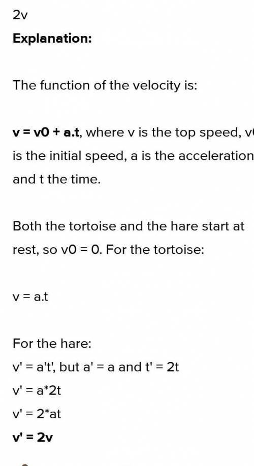 3. A bunny and a tortoise start a race from rest. The bunny accelerates at a rate ab for a time to u