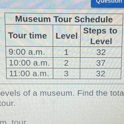 There are 29 students in Miss Li's class touring three levels of a museum. Find the total

number