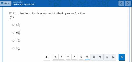 Hiii, Which number is equivalent to the improper fraction?