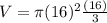 V=\pi (16)^2\frac{(16)}{3}