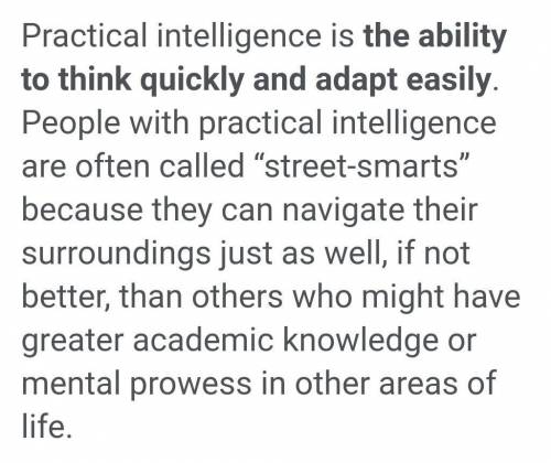 Explain practical intelligence