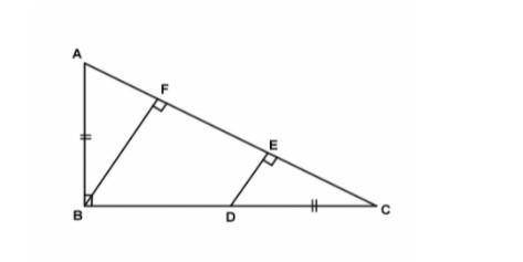 ABC is a right triangle in which ∠B = 90°. D is a point on BC such that DC=AB. DE and BF are perpen