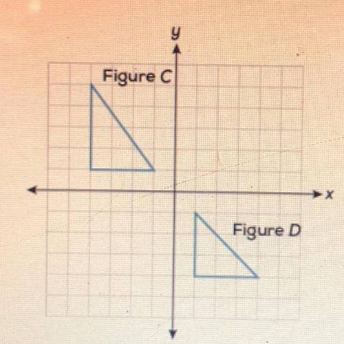 What sequence of rigid transformations takes figure C to figure D?

A) a counterclockwise rotation