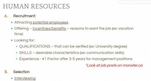 PLLZZ HELP IF U CAN ITS HUMAN RESOURCES its jobs

so like just do paragraphs for each 
Recruitment