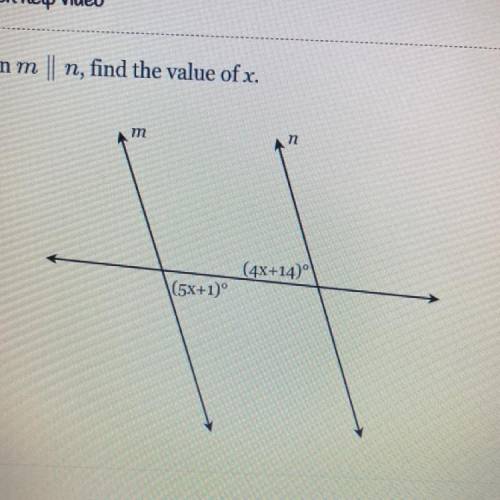 Given m|| n find value of x