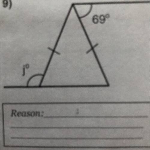 Calculate the missing angle and give a reason for your answer