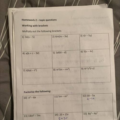 Please help me complete these maths equations