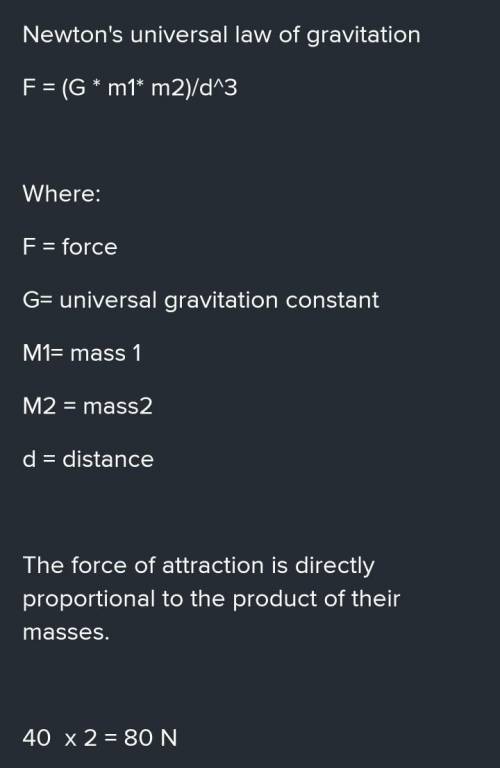 Two objects a distance apart are experiencing 40 N of force. How much force would

there be if you
