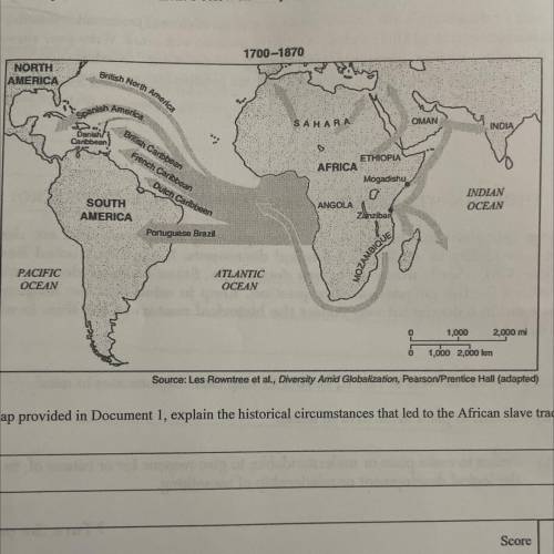 1. Using the map provided in Document 1, explain the historical circumstances that led to the Afric