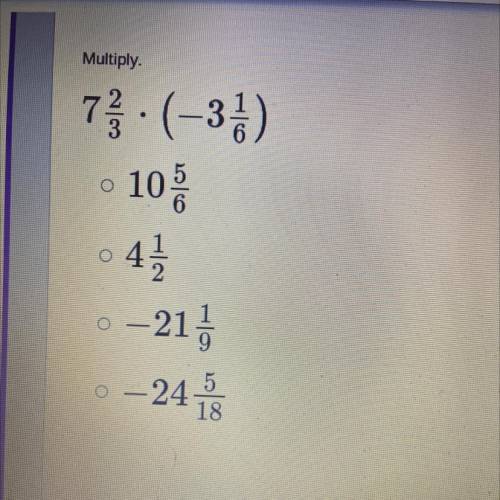 Multiply 7 2/3 • -3 1/6