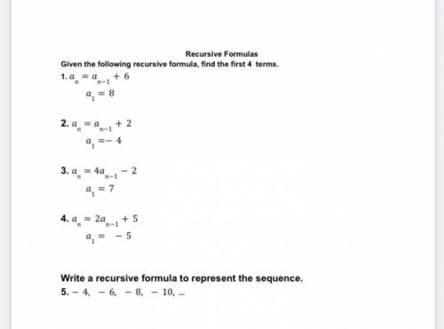 Help i don't understand recursive formula AT ALL