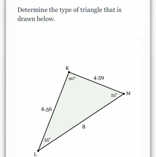 Determine the type of triangle that is drawn below