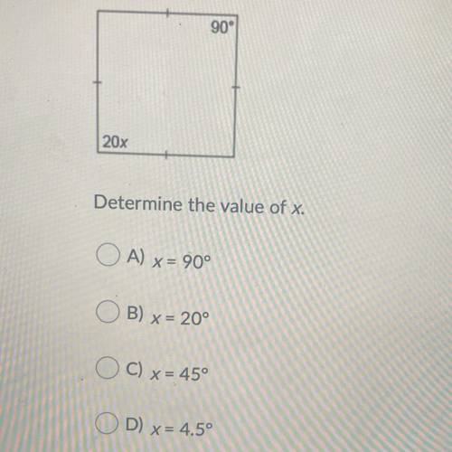 Determine the value of x