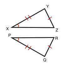 Which of the following statements are true about the triangles?

A:The triangles are not congruent