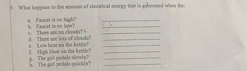 What happens to the amount of electrical energy that is generated when the: