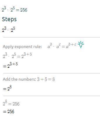 Work out 2³ X 2⁵
help my math work