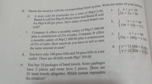 I will Brainlist Who can Answer this 4 Question Math

Match the situation with the corresponding l