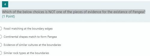 Which of the below choices is NOT one of the pieces of evidence for the existance of Pangea?
