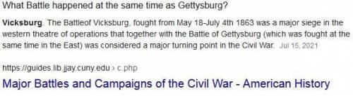 Which two events happened on the same

day and are considered the turning point
of the Civil War?
A