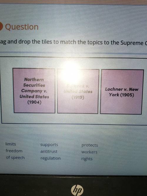 somone please help this is due soon drag and drop the tiles to match the topics to Supreme court ca