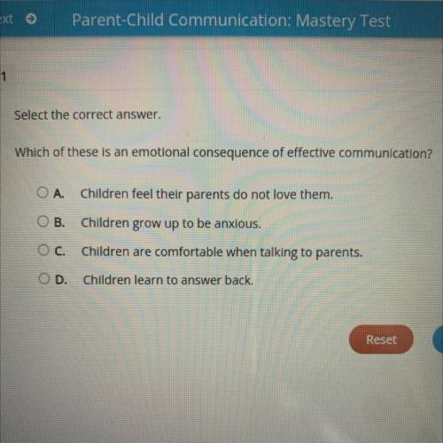 Which of these is an emotional consequence of effective communication?