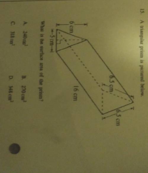Pls help me find the surface area of this prism