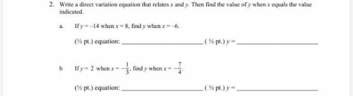 Write a direct variation equation that relates r and y. Then find the value of y when r equals the