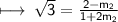 \sf\longmapsto \:  \sqrt{3}  =  \frac{2 -m_{2} }{1 + 2m_{2}}