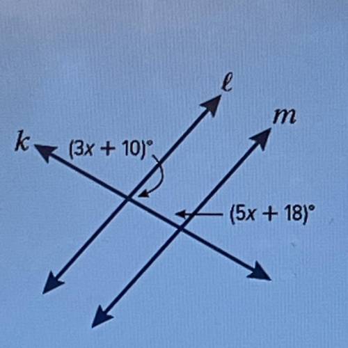 Find the value of x so that L||M