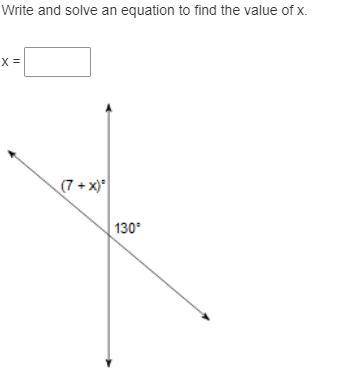 Solve an equation to find the value of x