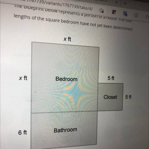 X ft
x ft
Bedroom
5 ft
Closet
5 ft
6 ft
Bathroom