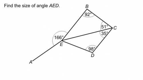 Find The Size Of Angle AED
(Explain How)