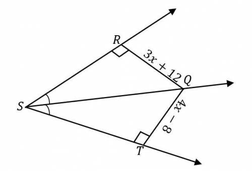 In the diagram below, what is the measure of side RQ?