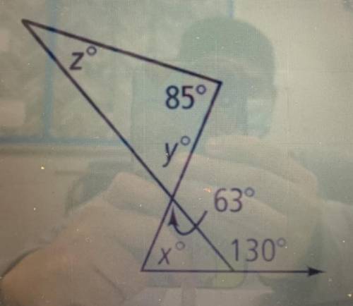 ￼find the missing angle measures.

Y = 63
Z = ?
X = ?
Can someone tell me the answer piz